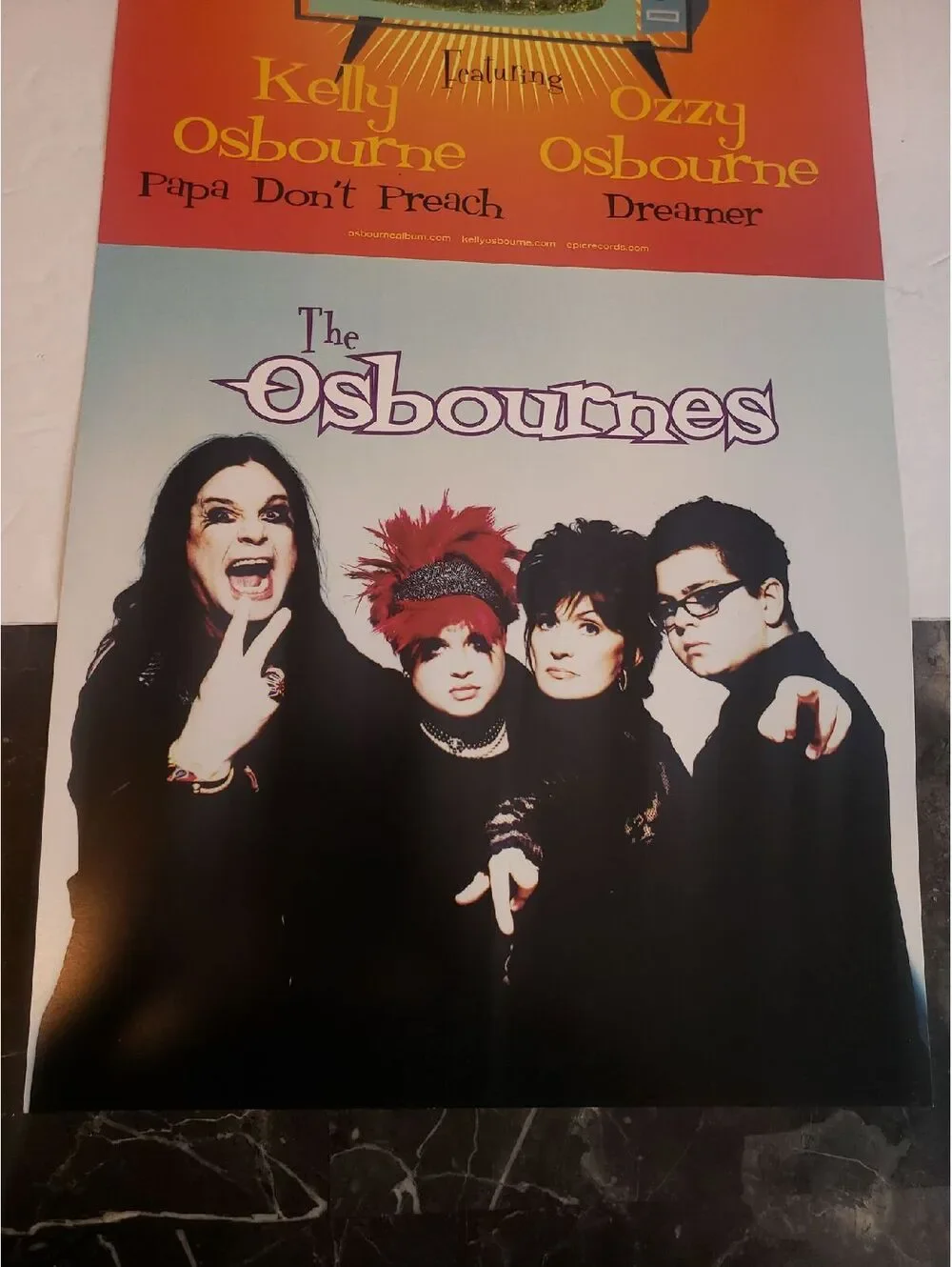 The Osbournes TV Promo Poster & Kelly 02 Ozzy Sharon Jack
